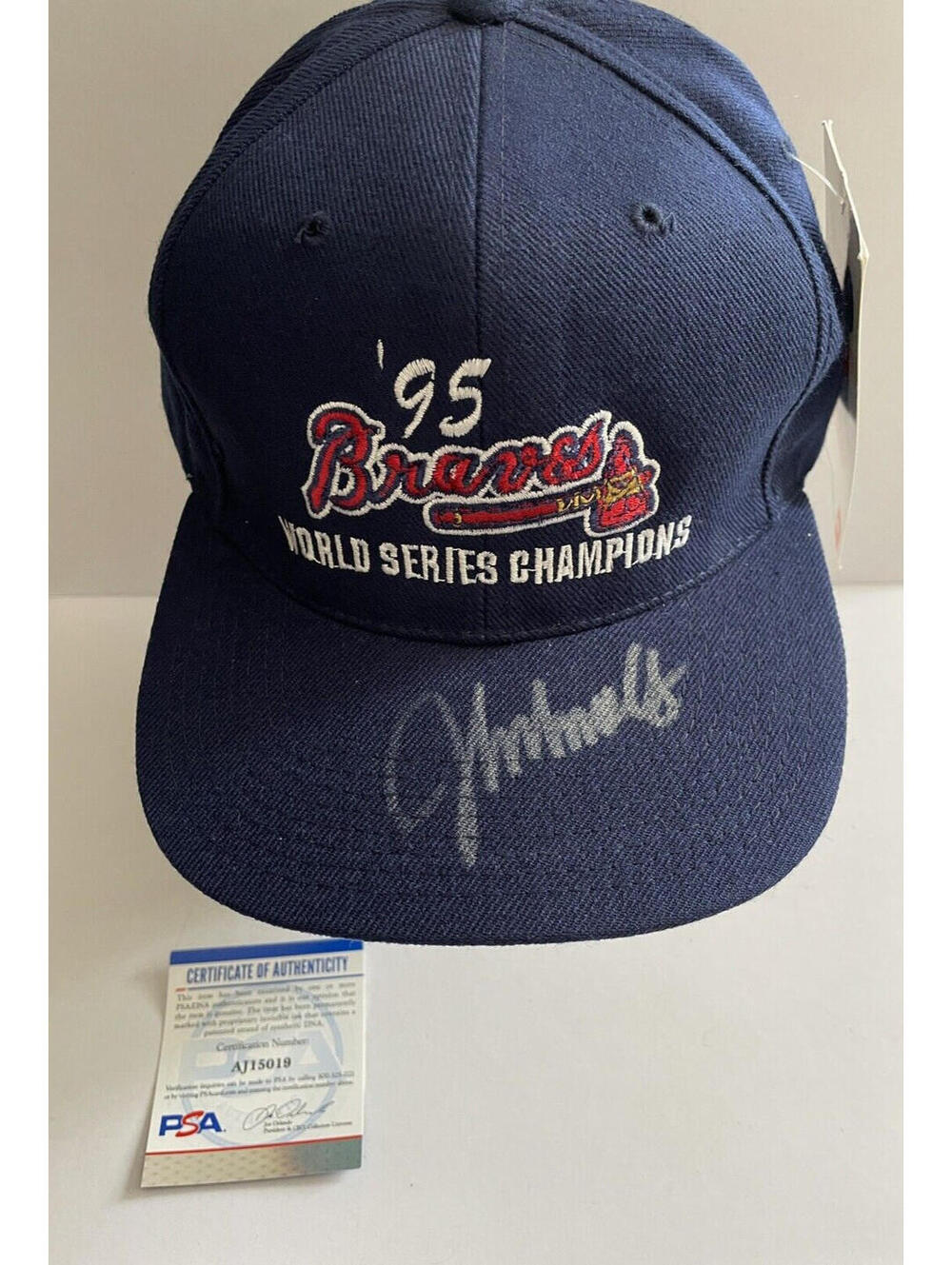 John Smoltz Signed Baseball Cap Hat Auto PSA Certified Atlanta Braves